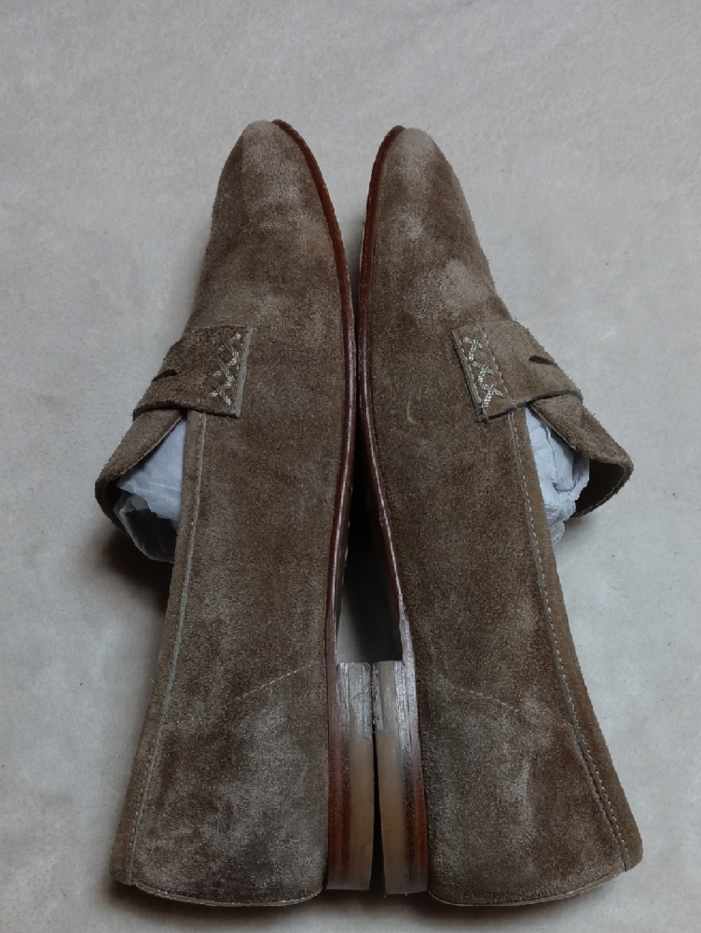 Margaux Men's Suede Penny Loafers in Taupe Brown Size 7 Men’s - Picture 3 of 9